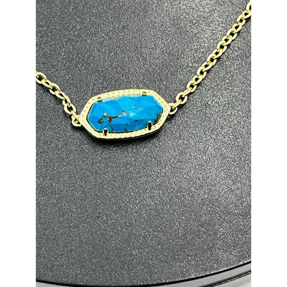 Kendra Scott Elaina Gold Brass
Veined Blue Turquoise Bolo Adjustable Bracelet - Picture 3 of 9